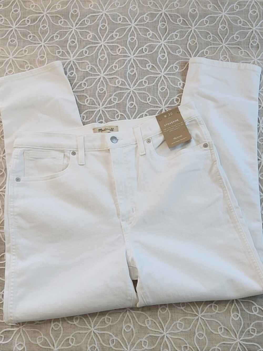 Madewell Stovepipe Jeans White Size 30 NWT
